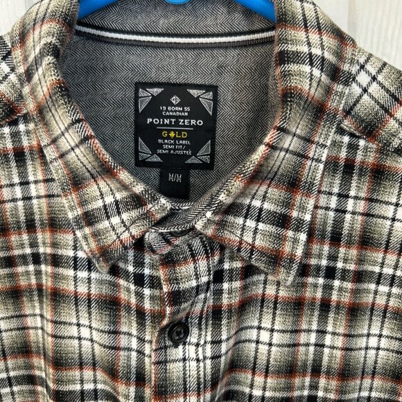 Mens' Point Zero Gold Cotton plaid shirt - Picture 2 of 3
